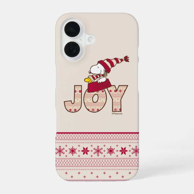 Coque iPhone 16 cacahuètes | Snoopy & Woodstock Joy Sled Ride (Verso)