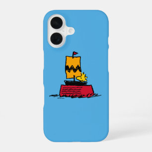 Coque iPhone 16 Cachou Bateau à voile de Woodstock Snoopy