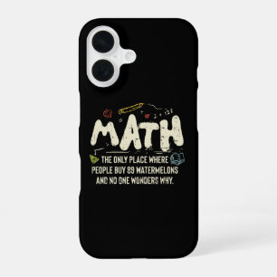 Coque iPhone 16 Cadeau de professeur de mathématiques Mathématique