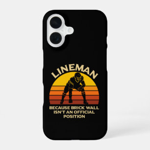 Coque iPhone 16 Cadeau drôle de mur de briques de lineman de footb