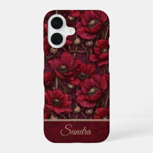 Coque iPhone 16 Cadeau Élégant Meilleure Amie Anémones Floral Pers