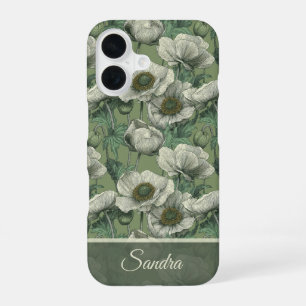 Coque iPhone 16 Cadeau Mignon de la Saint-Valentin Anémones Fleuri