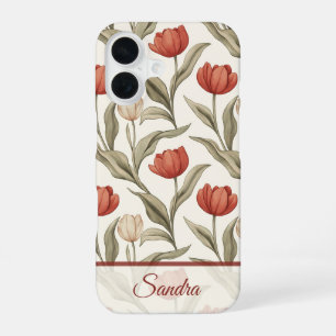 Coque iPhone 16 Cadeau Unique Meilleure Amie Tulipe Personnalisé