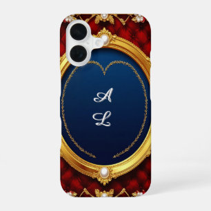 Coque iPhone 16 Cadre en forme de cœur perle dorée ✨ Luxe Romantiq