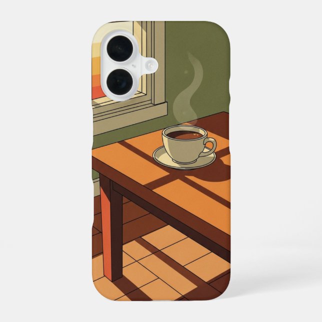 Coque iPhone 16 Café Soleil du Matin (Verso)