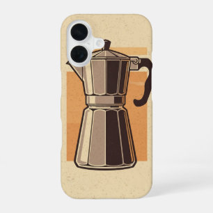 Coque iPhone 16 Cafetière Rétro / Machine à Café Rétro