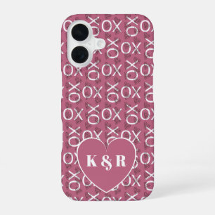 Coque iPhone 16 Câlins Bisous Personnalisés XOXO Rose