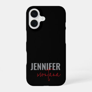 Coque iPhone 16 Calligraphie Élégant Simple Ajouter Votre Nom