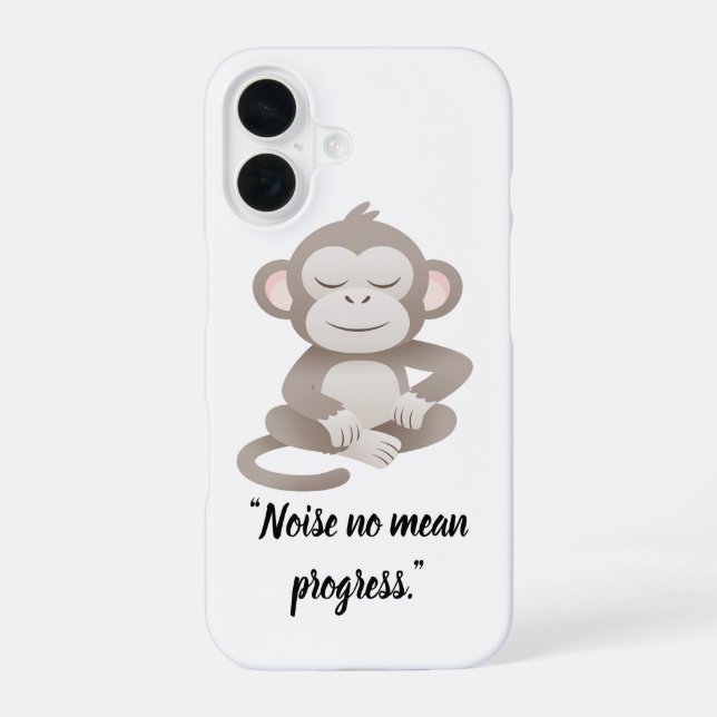 Coque iPhone 16 Calm Confidence Monkey – Minimal Phone Case (Verso)