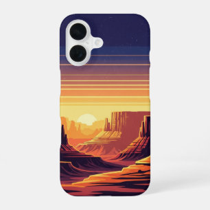 Coque iPhone 16 Calques de Canyon Rétro