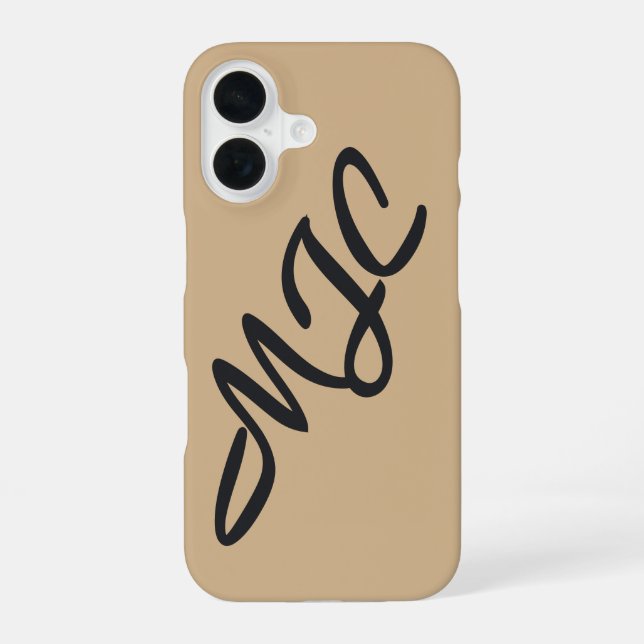 Coque iPhone 16 Camel Custom Monogram (Verso)