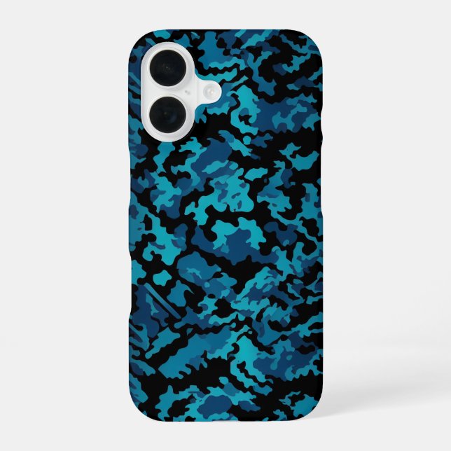 Coque iPhone 16 Camo bleu (Verso)