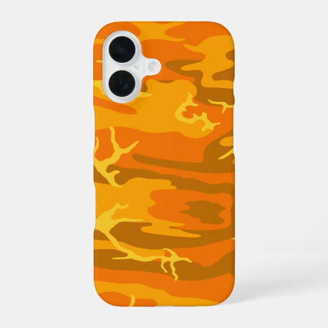 Coque iPhone 16 Camo orange (Verso)
