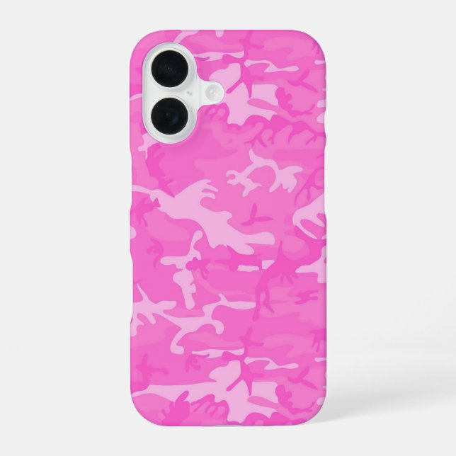 Coque iPhone 16 Camo rose  (Verso)