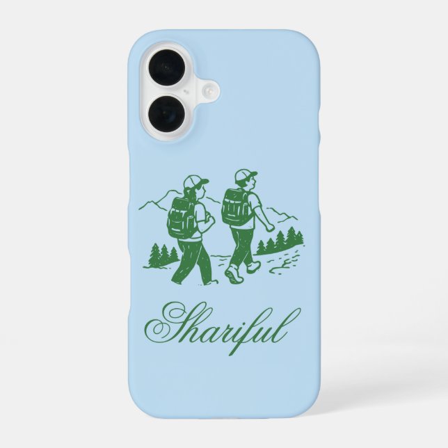 Coque iPhone 16 Camp de cyclisme Vie Bleu Glaçé (Verso)