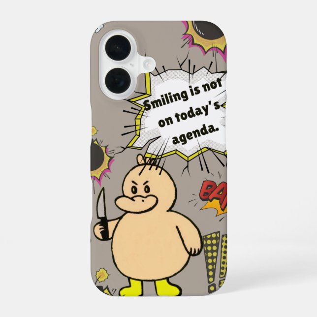 Coque iPhone 16 Canard Coléreux Drôle  (Verso)