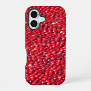 Coque iPhone 16 Canneberges Férié Rouge
