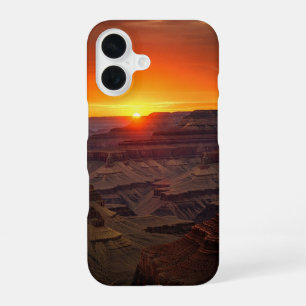 Coque iPhone 16 Canyon Coucher de Soleil Rétro