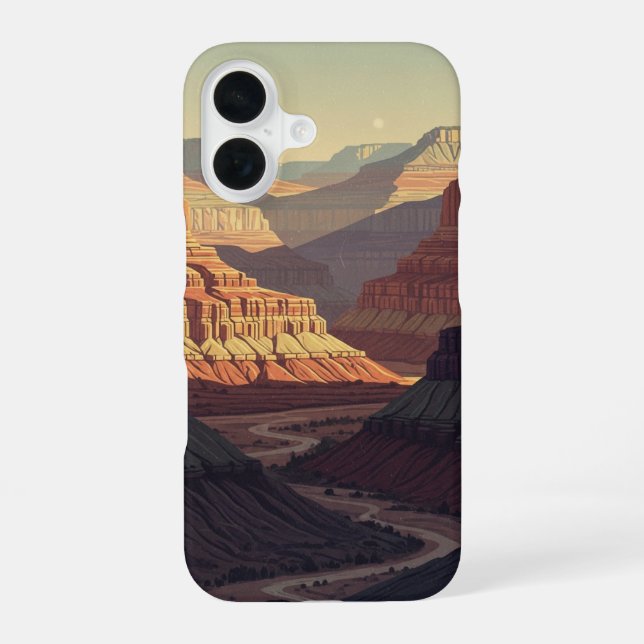 Coque iPhone 16 Canyon Silencieux Rétro (Verso)