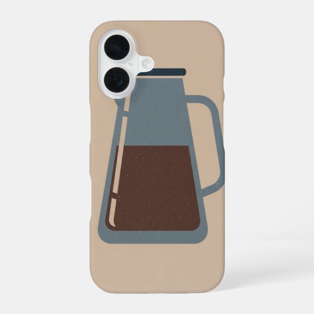 Coque iPhone 16 Carafe vintage pour café froid (Verso)
