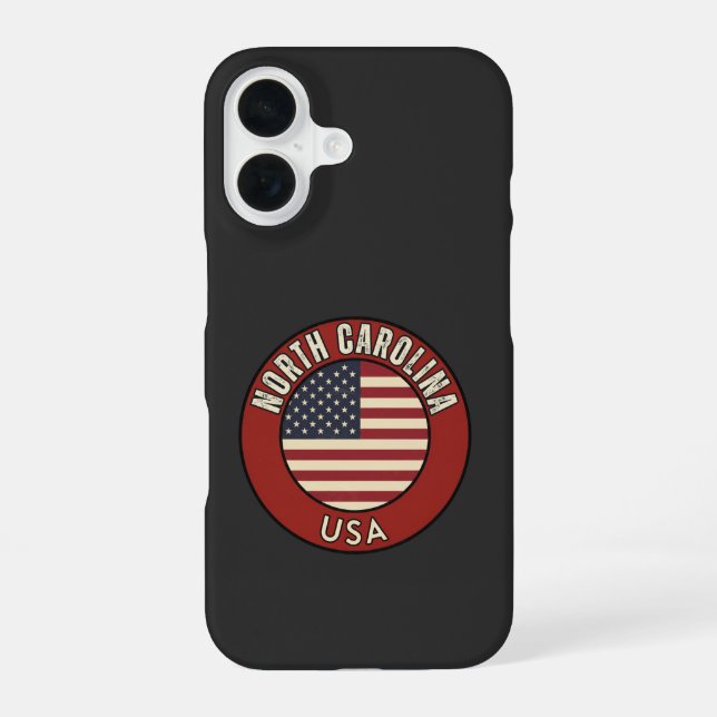 Coque iPhone 16 Caroline du Nord États-Unis d'Amérique (Verso)