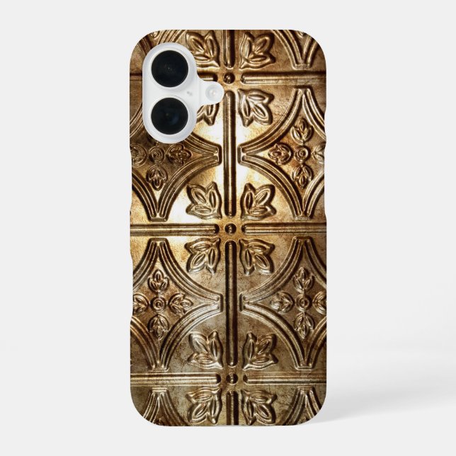 Coque iPhone 16 Carreau d'étain (Verso)