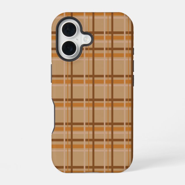 Coque iPhone 16 Carreaux d'automne (Verso)