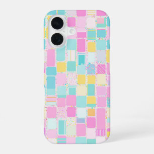 Coque iPhone 16 Carrelage Pastel Mosaic Motif Téléphone