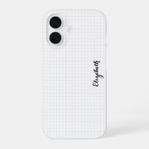 Coque iPhone 16 Carrés noirs et blancs modernes stylisés monogramm