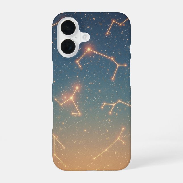 Coque iPhone 16 Carte de Constellations Rétro (Verso)