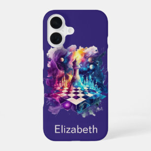 Coque iPhone 16 Carte d'échecs aquarelle
