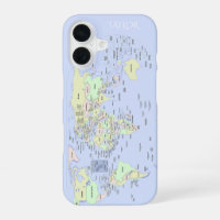 Carte du monde pastel – Personnalisée