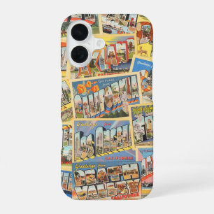 Coque iPhone 16 Carte postale Vintage Californie CA City Collage R