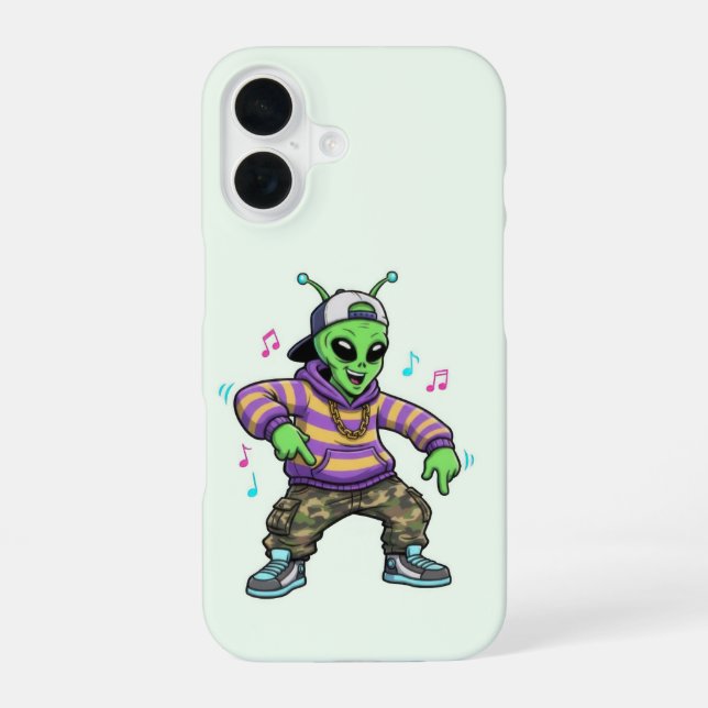Coque iPhone 16 Cas téléphonique d'Alien Hip hop (Verso)