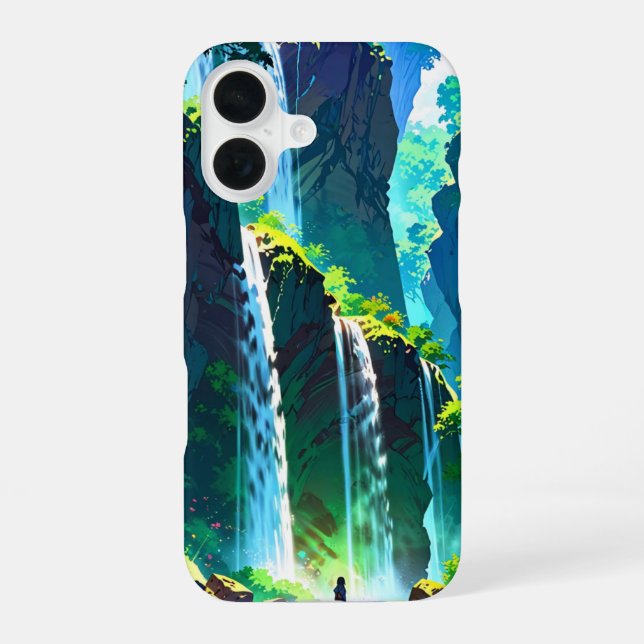 Coque iPhone 16 Cascade Arc-en-Ciel (Verso)