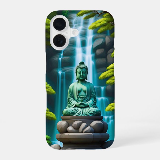 Coque iPhone 16 Cascade Bouddha (Verso)