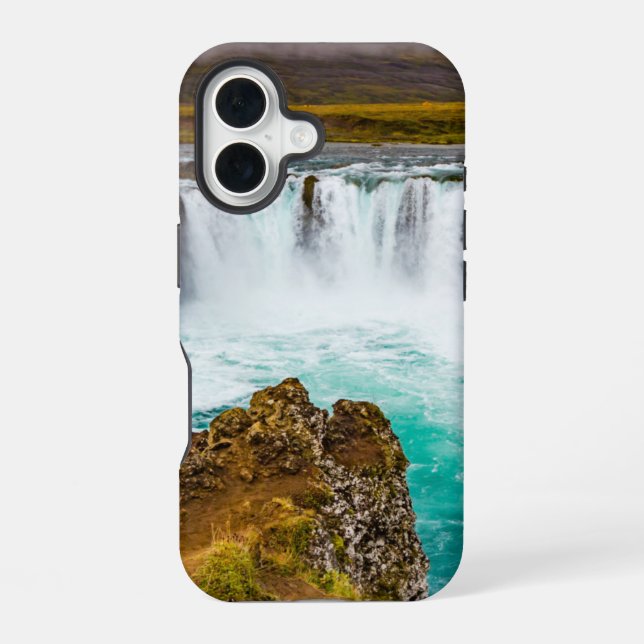 Coque iPhone 16 cascade de Godafoss, Islande (Verso)