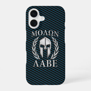 Coque iPhone 16 Casque de Spartan Molon Labe Laurier