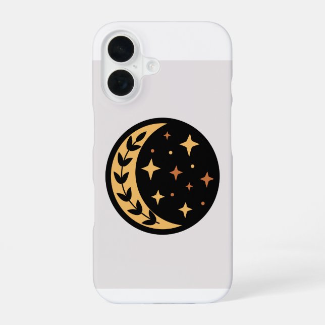 Coque iPhone 16 Cercle d'étoiles et de lune  (Verso)