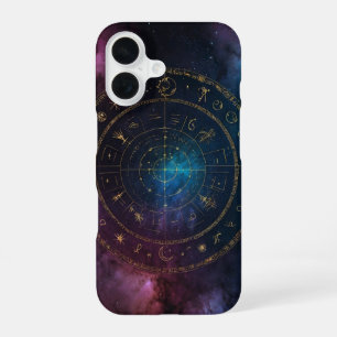 Coque iPhone 16 Cercle du zodiaque cosmique