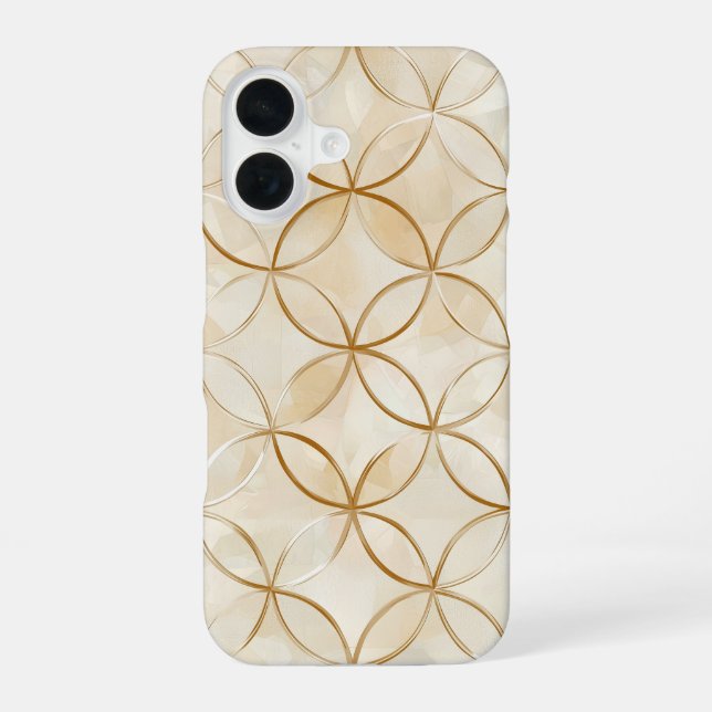 Coque iPhone 16 Cercles de l'Infini en Grille (Verso)