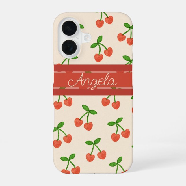 Coque iPhone 16 Cerises Chéries (Verso)