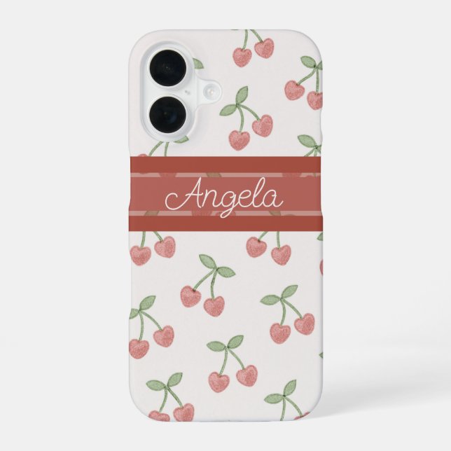 Coque iPhone 16 Cerises Chéries (Verso)