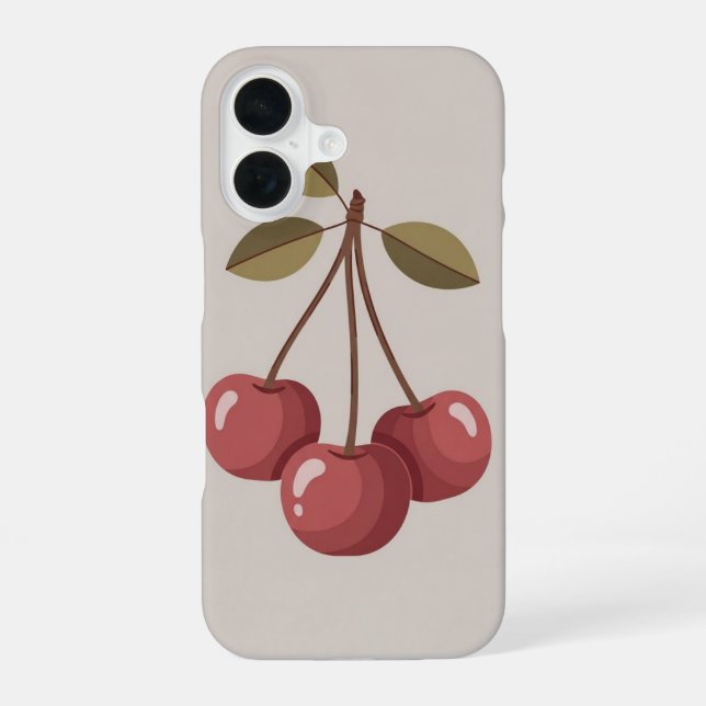 Coque iPhone 16 Cerises Groupées Vintage (Verso)