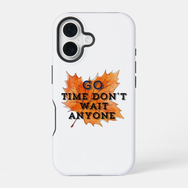 Coque iPhone 16 C'est l'heure d'y aller – Conception de citation m (Verso)