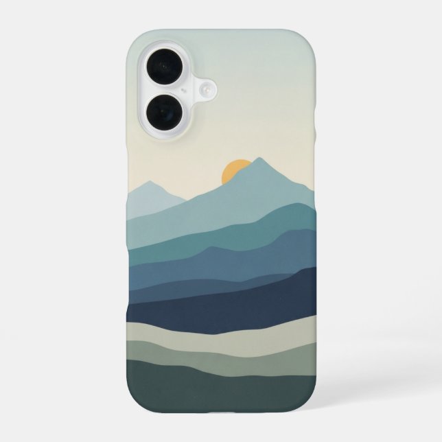 Coque iPhone 16 Chaîne de montagnes vintage (Verso)
