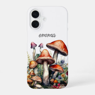 Coque iPhone 16 Champignons de la Forêt Enchantée Personnalisés