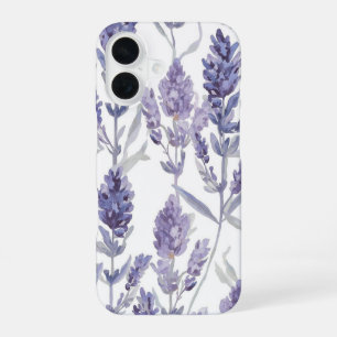 Coque iPhone 16 Champs de Lavande   Motif de Fleur Aquarelle Viole