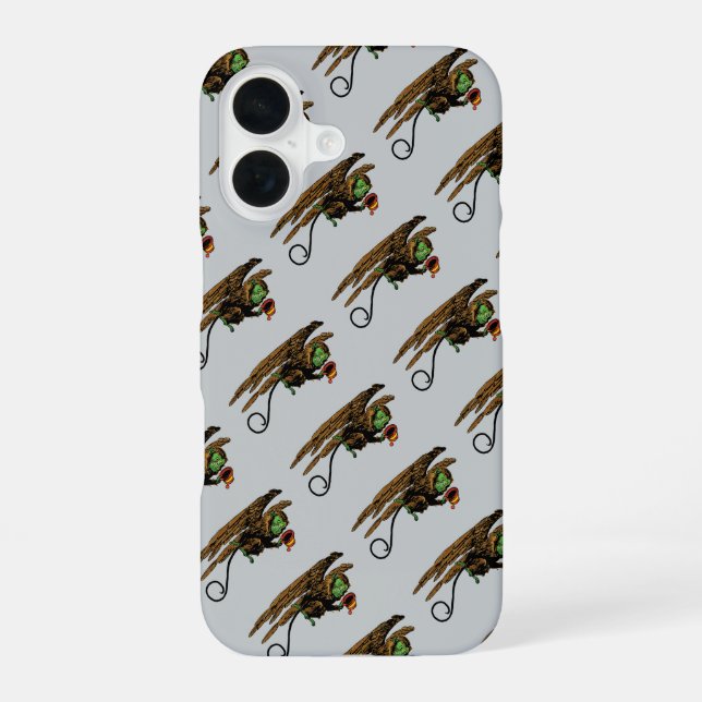 Coque iPhone 16 Chapeau de singe volant maléfique de l'assistant v (Verso)