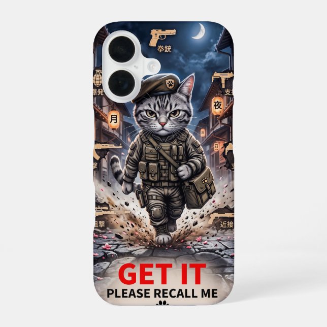 Coque iPhone 16 Chat de joueur tactique (Verso)